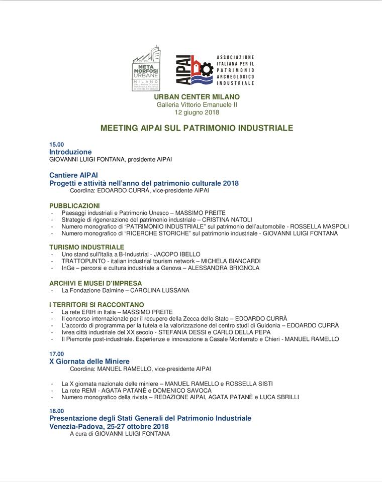 AIPAI Meeting Patrimonio Industriale