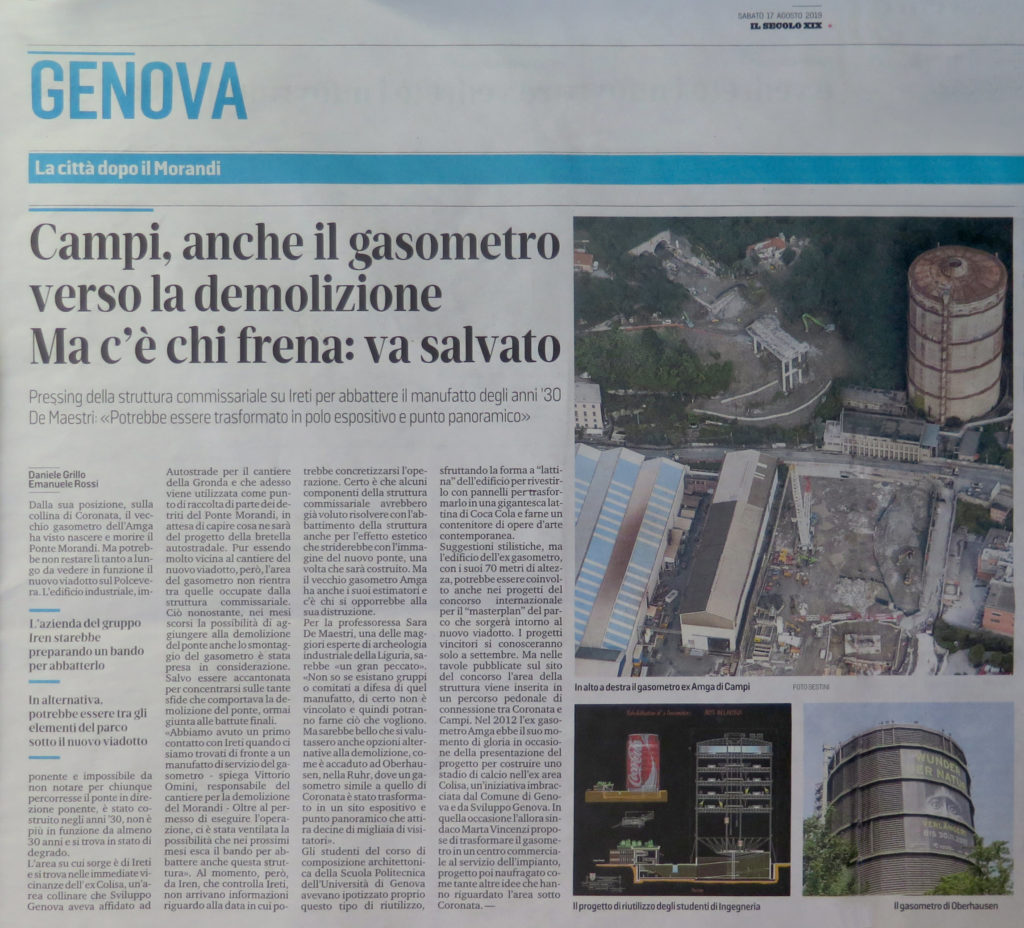 Articolo Gasometro De Maestri