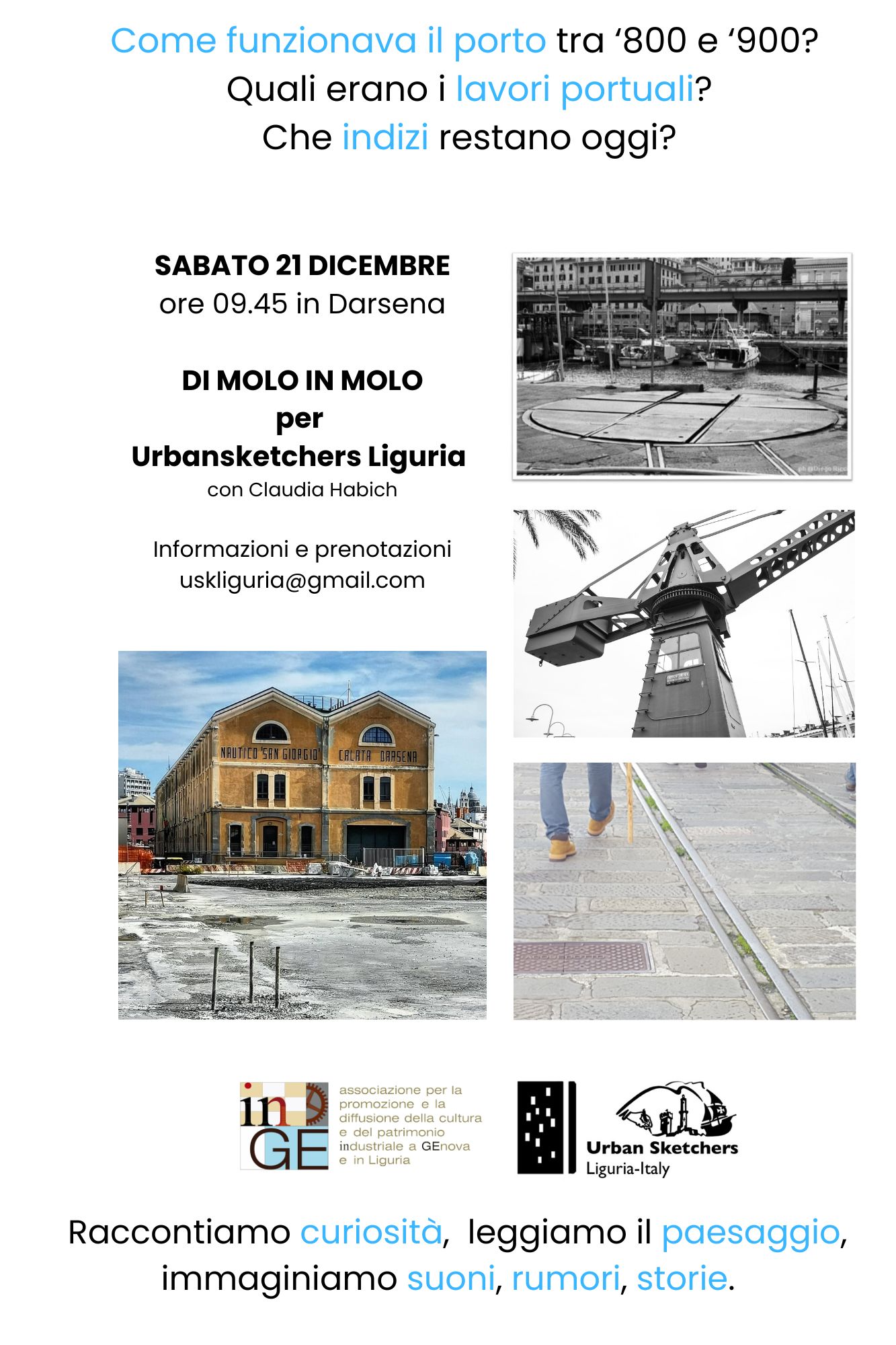 Di Molo in Molo per Urban Sketchers Liguria 21 Dicembre